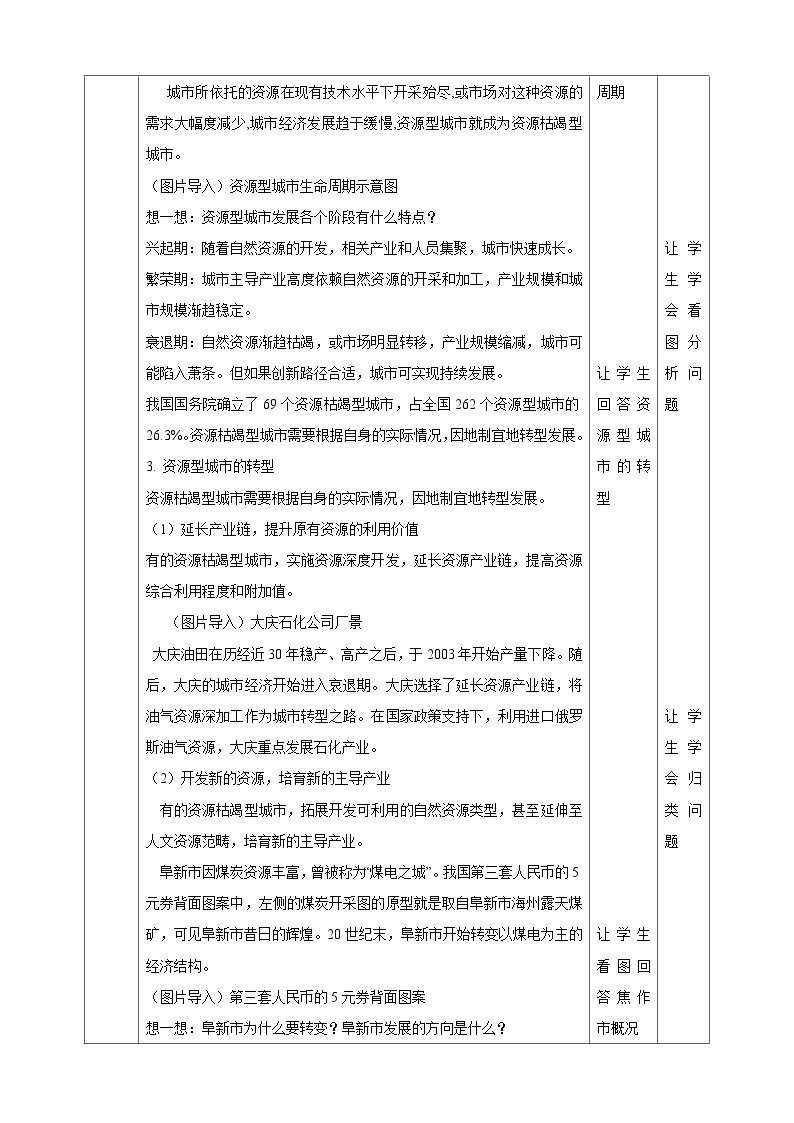 人教版地理选择性必修二2.3资源枯竭型城市的转型发展教学设计02