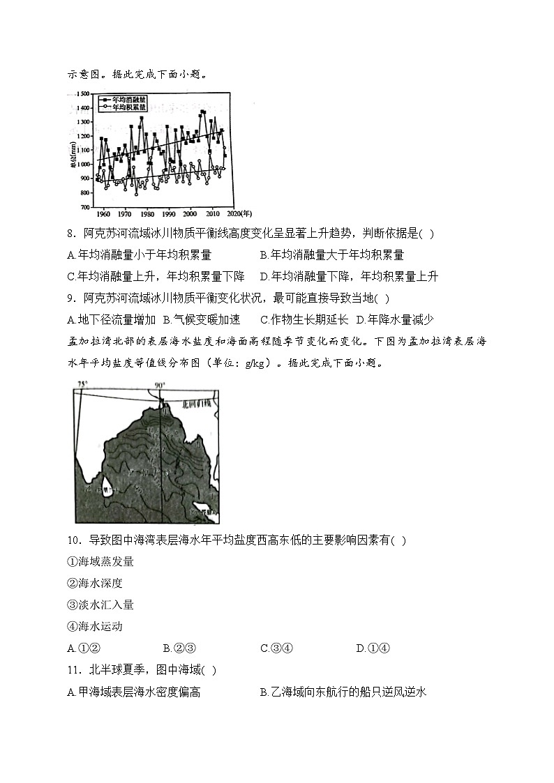 广东省2024届高三下学期“百日冲刺”联合学业质量监测(一模)地理试卷(含答案)第3页