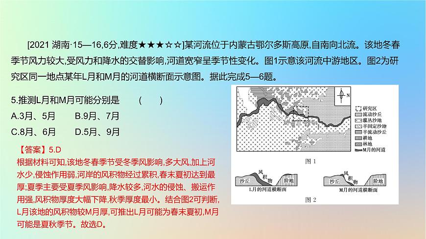 2025版高考地理一輪復(fù)習(xí)真題精練專題五地表形態(tài)的塑造第15練常見(jiàn)外力作用地貌課件第8頁(yè)
