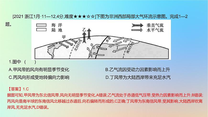 2025版高考地理一輪復(fù)習(xí)真題精練專題三地球上的大氣第8練氣壓帶風(fēng)帶課件第2頁