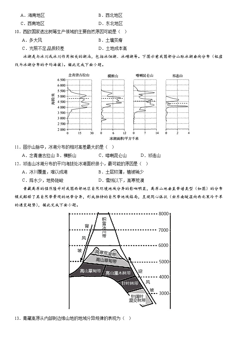 辽宁省实验中学2023-2024学年度高考适应性测试(二)地理第3页