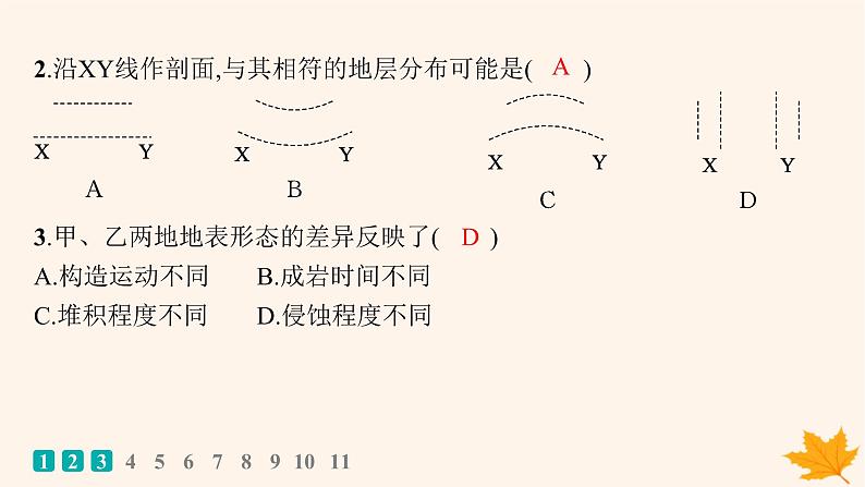 备战2025届高考地理一轮总复习第1篇自然地理第5章地表形态的塑造课时规范练25地质构造与地貌课件第3页