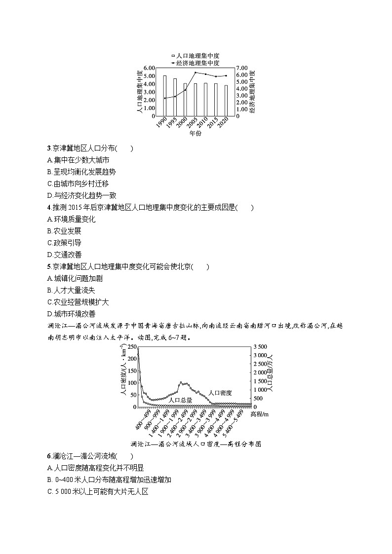 第6单元 人口与环境 第1节 人口分布与人口合理容量 2025年高考地理一轮总复习课件+习题鲁教版(新高考新教材)02