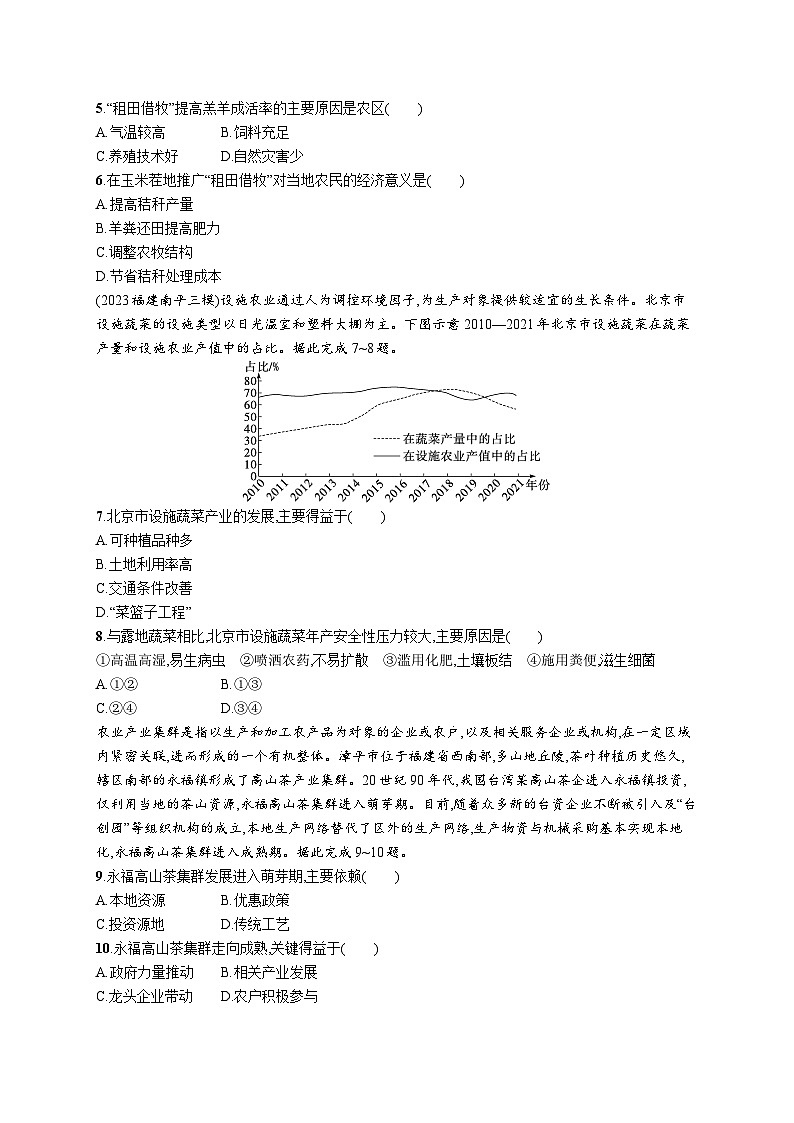 考点规范练25农业区位选择第2页