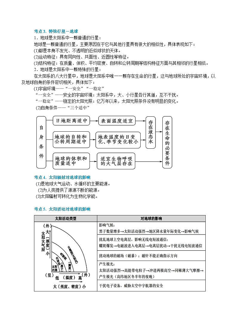 专题03 地球的宇宙环境和太阳对地球的影响(精品讲义)-备战高考地理一轮复习全考点精讲练(浙江专用)(原卷版)第3页