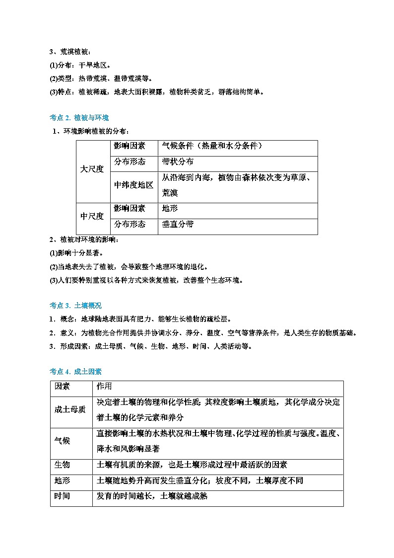 专题15 植被与土壤(精品讲义)-备战高考地理一轮复习全考点精讲练(浙江专用)(原卷版)第2页