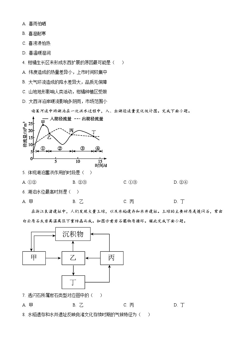 精品解析:江苏省常州市联盟校2023-2024学年高二下学期3月阶段调研地理试题(原卷版)第2页