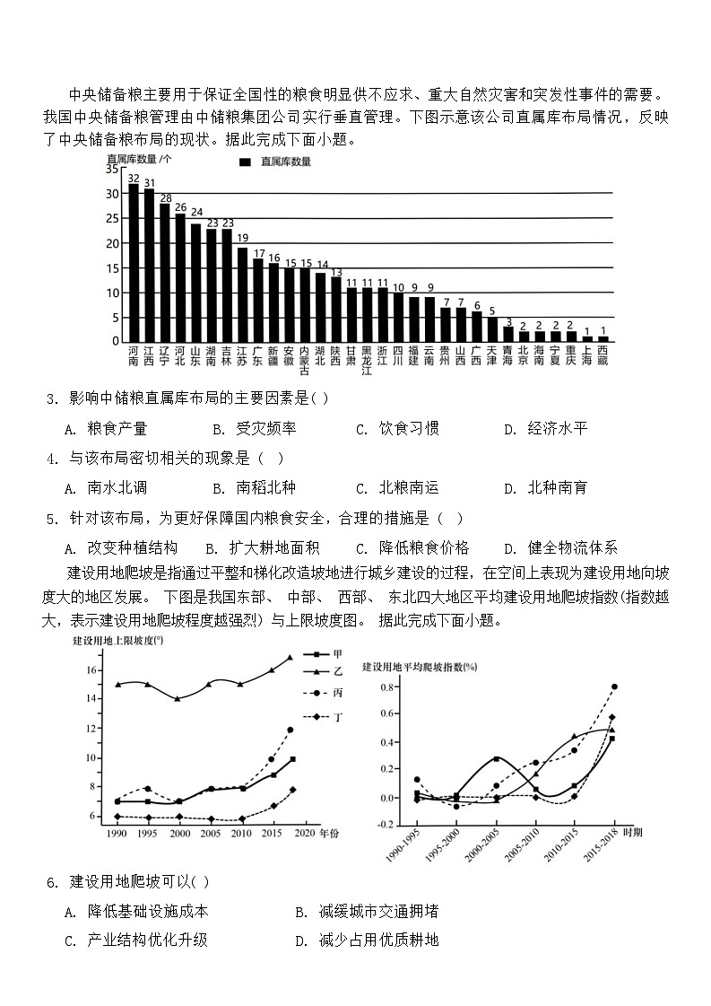 湖南省永州市第一中学2023-2024学年高二下学期3月月考地理试卷(Word版附解析)02