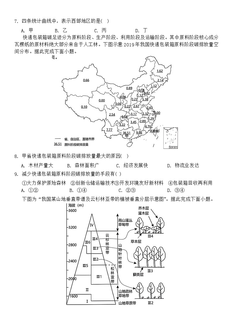 湖南省永州市第一中学2023-2024学年高二下学期3月月考地理试卷(Word版附解析)03