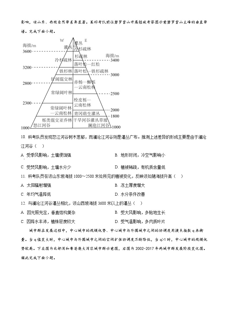 云南省开远市第一中学校2023-2024学年高二下学期3月月考地理试卷（Word版附解析）03