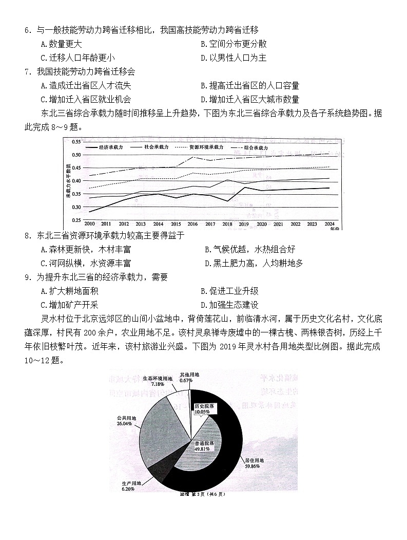 2024江西省部分学校高一下学期3月第一次阶段性考试地理含解析03