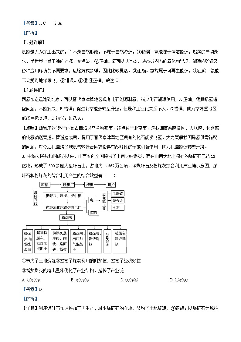 陕西省汉中市西乡县第一中学2023-2024学年高二下学期3月月考地理试题(解析版)第2页
