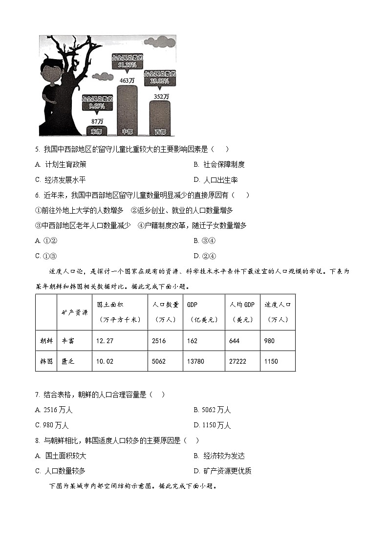 河南省洛阳市强基联盟2023-2024学年高一下学期3月联考地理试题(原卷版)第3页