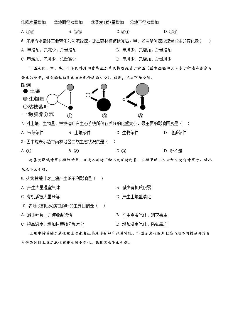 甘肃省兰州第一中学2023-2024学年高一下学期3月月考地理试题(原卷版)第2页