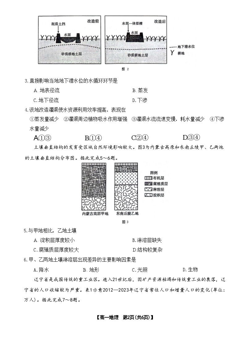 2024辽宁省部分学校高一下学期4月月考试题地理含答案02