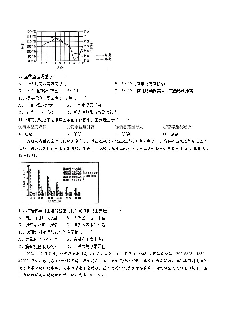 辽宁省锦州市2023-2024学年高三下学期质量检测地理试卷(无答案)第3页