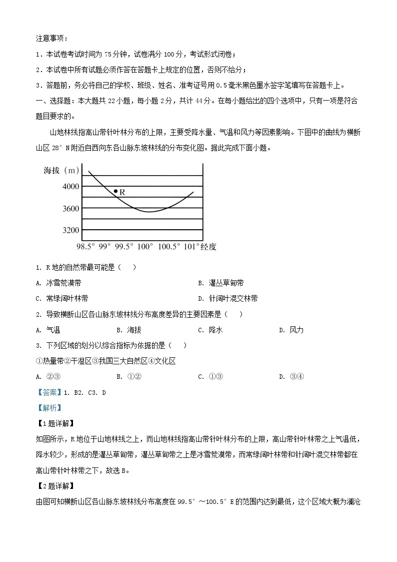 江苏省南京市2023_2024学年高二地理上学期10月月考试题含解析01
