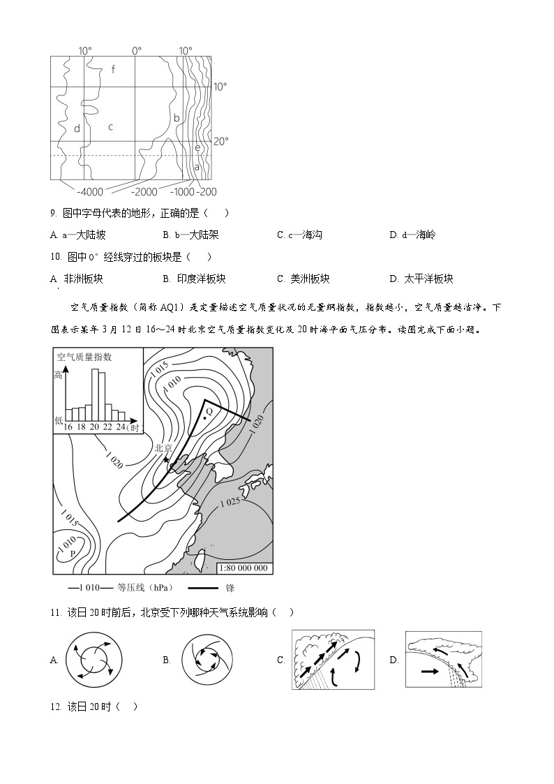 云南省昆明市第三中学2023-2024学年高二下学期4月月考地理试题（原卷版+解析版）03