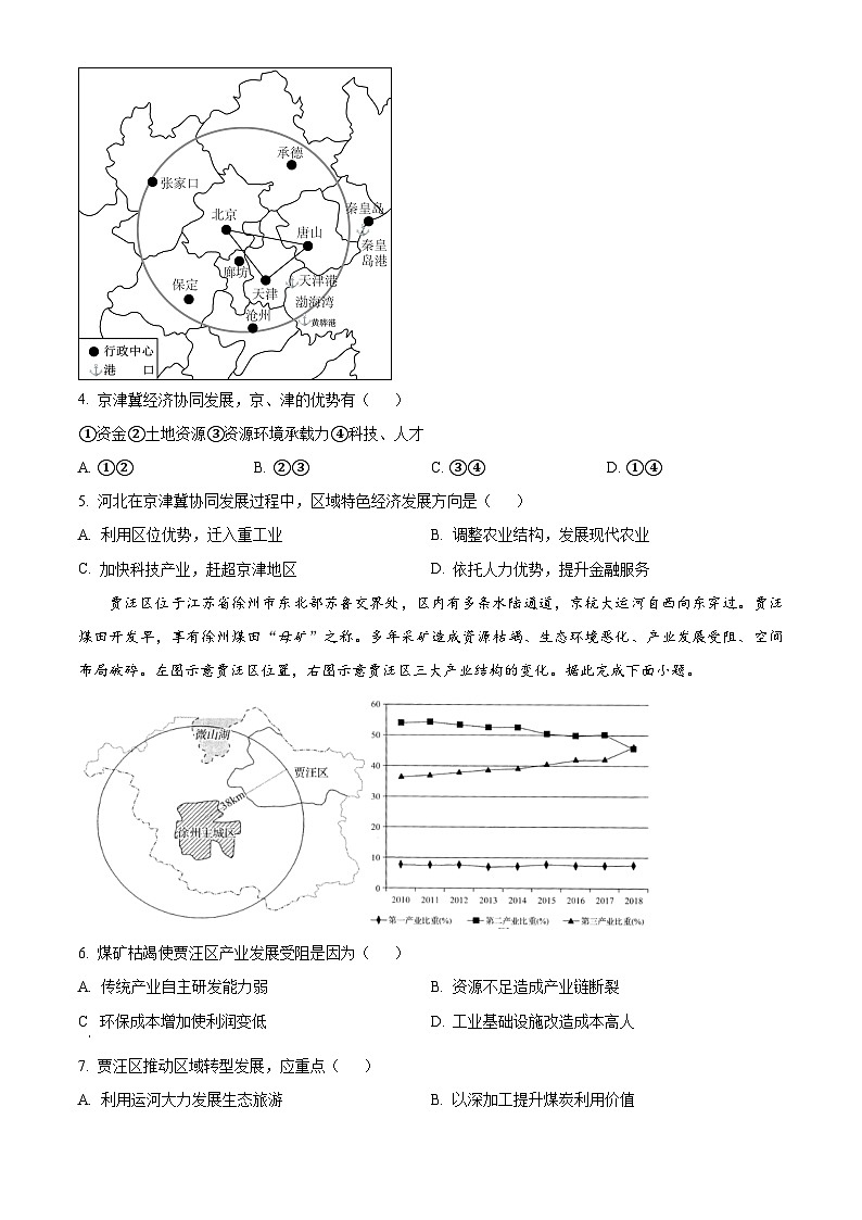 广东省东莞市东莞中学松山湖学校,深圳大学附属中学2023-2024学年高二下学期4月月考地理试题(原卷版+解析版)02