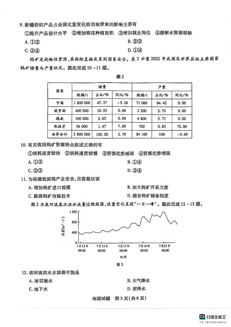 海南省2023-2024学年高二下学期期中联考地理试题第3页