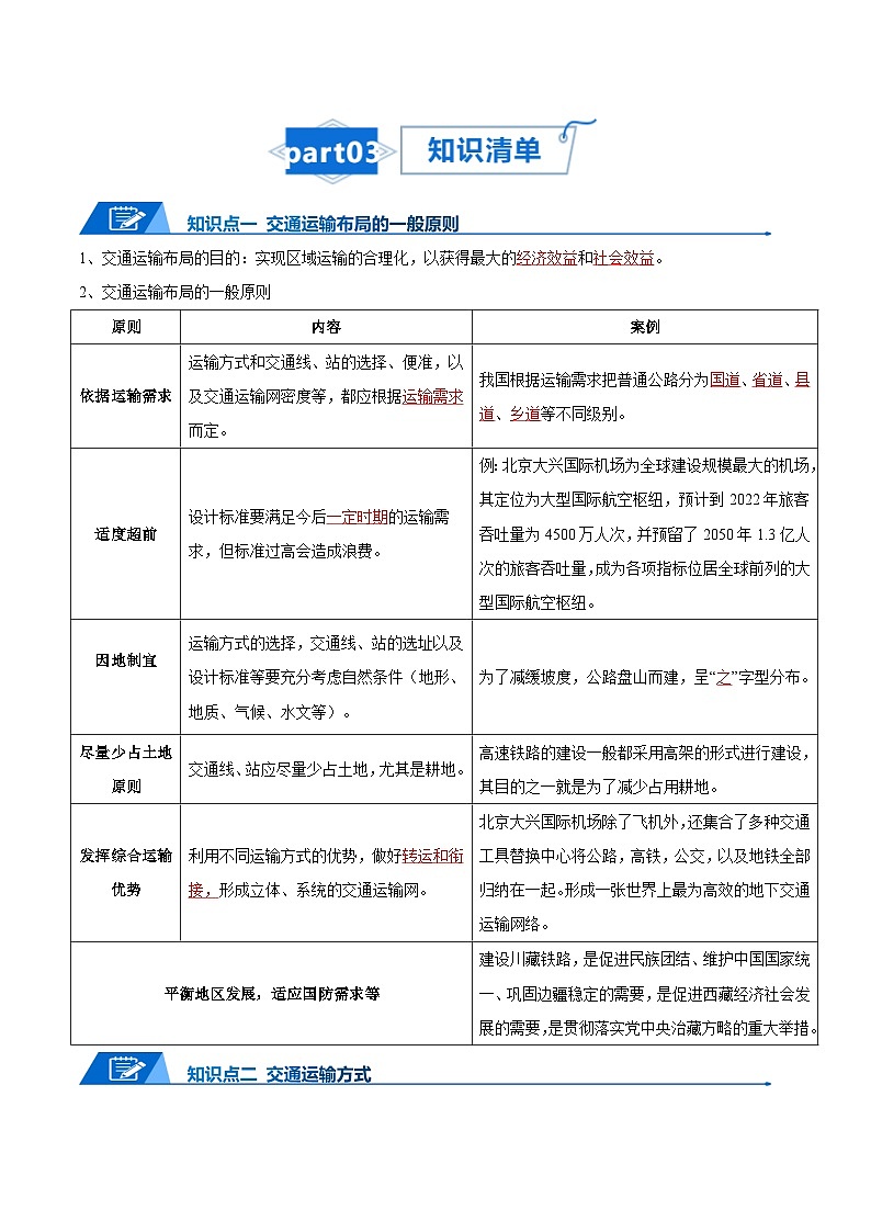 高考地理知识大盘点【讲通练透】专题15 交通第3页
