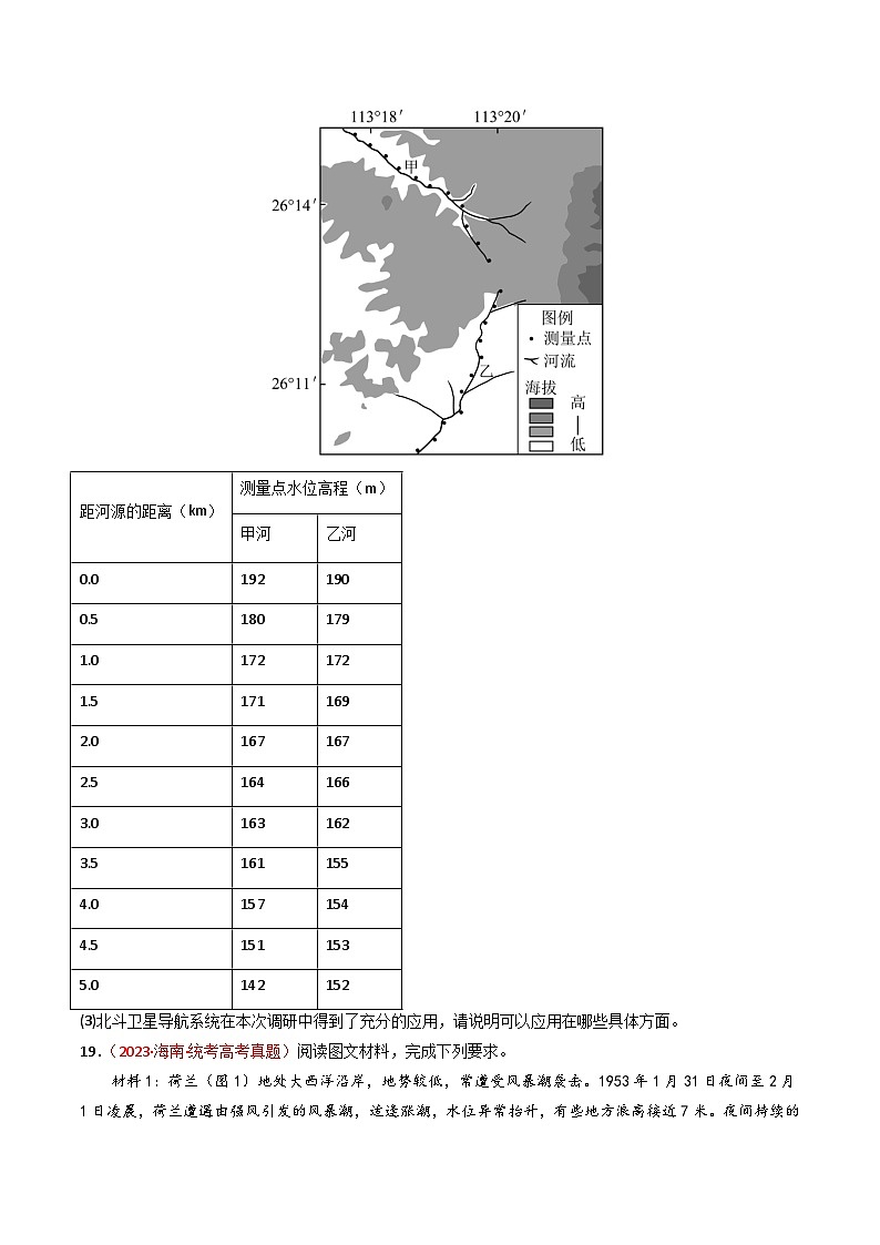 专题07 自然灾害与地理信息技术-【真题汇编】2021-2023年高考地理真题分享汇编(全国通用)03