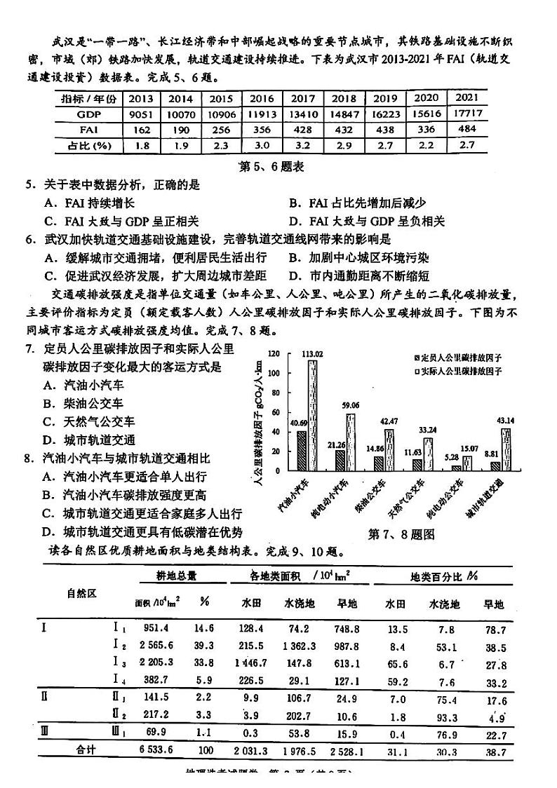 2024届浙江省稽阳联谊学校高考二模联考地理试题02
