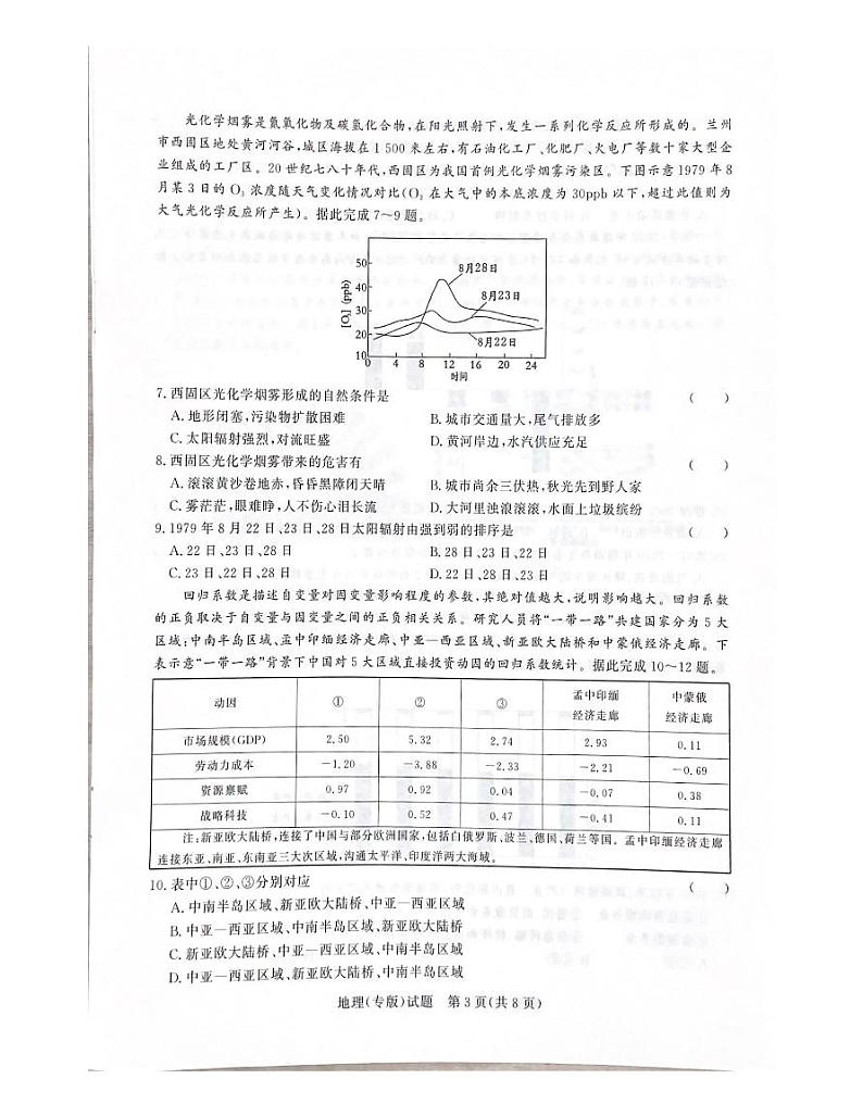 河南省濮阳市青桐鸣联考2023-2024学年高二下学期4月期中考试地理试题03