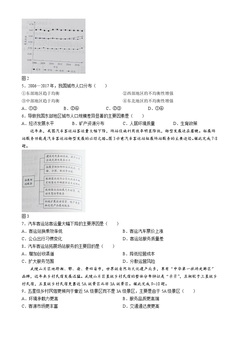 湖南省2023-2024学年高三下学期4月期中地理试题02