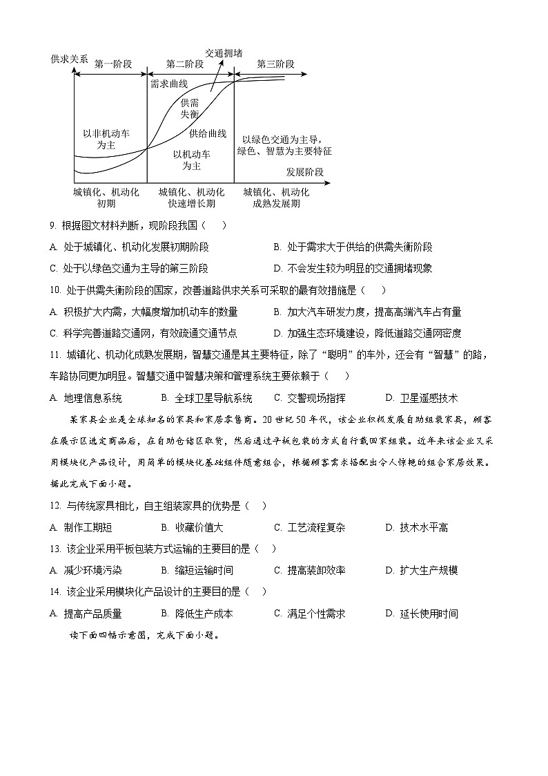 浙江省温州市新力量联盟2023-2024学年高一下学期4月期中地理试题(原卷版+解析版)03