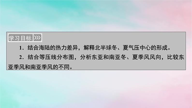 2025版新教材高中地理第3章大气的运动第2节气压带和风带第2课时海陆分布对气压带和风带的影响课件新人教版选择性必修1第2页