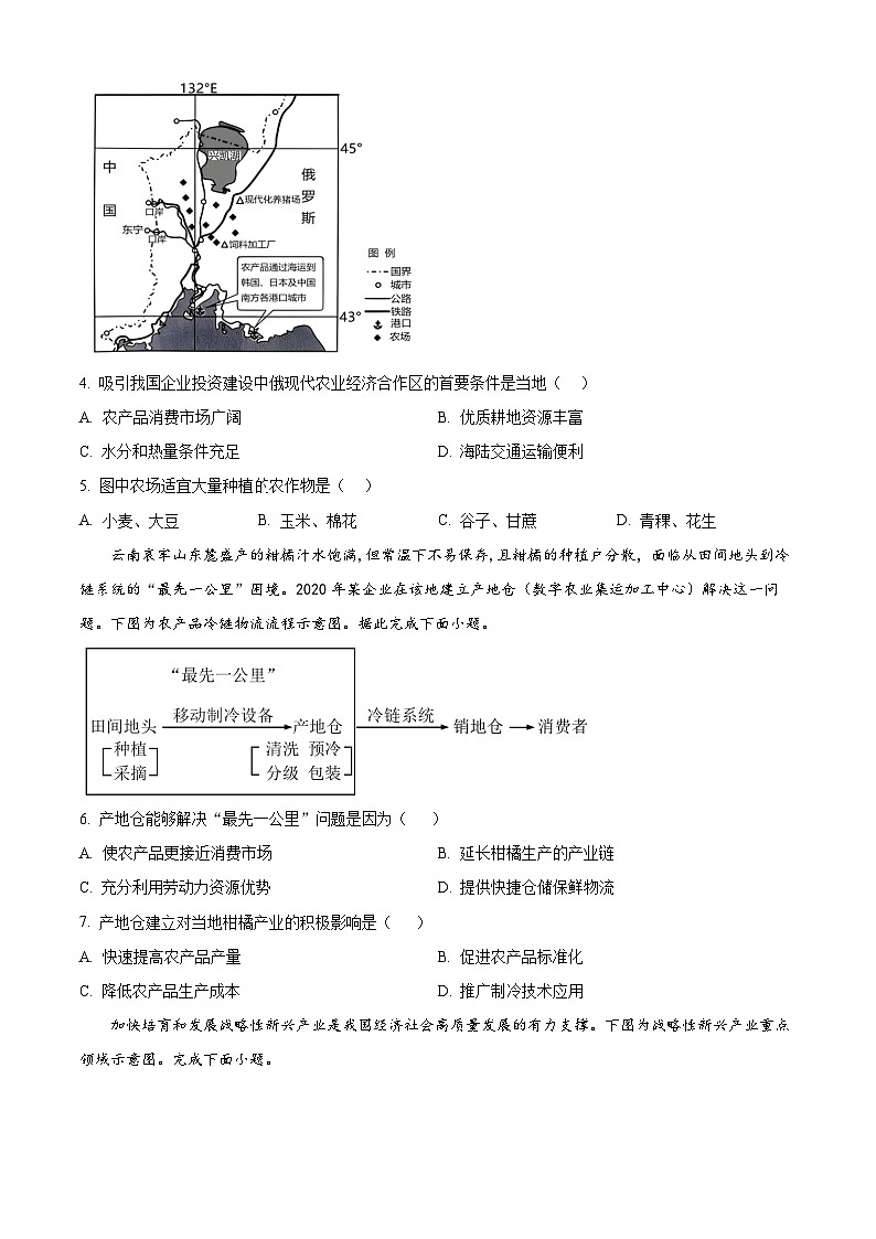 广东省广州市第六中学2023-2024学年高二下学期期中考试地理试题(原卷版)第2页