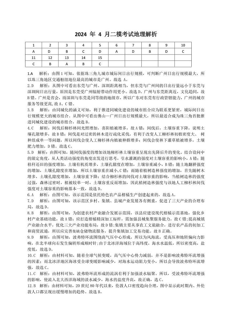 地理答案第1页