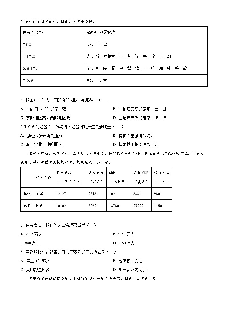 黑龙江省九校联盟2023-2024学年高一下学期4月期中地理试题(原卷版)第2页