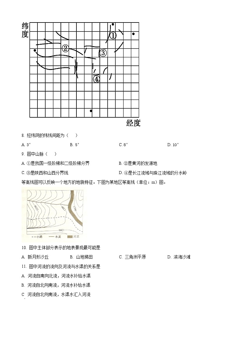 四川省仁寿第一中学校(北校区)2023-2024学年高一下学期4月月考地理试题(原卷版)第3页