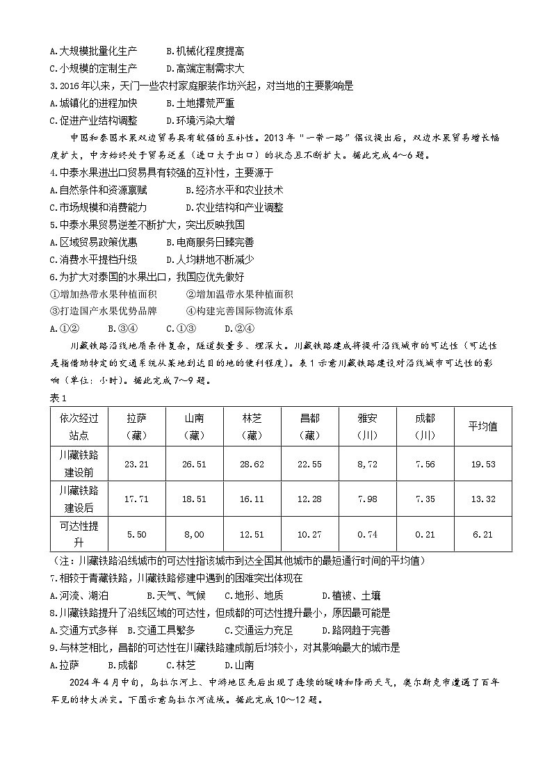 湖北省高中名校聯(lián)盟2024屆高三下學(xué)期5月第四次聯(lián)合測評(三模)地理試卷(Word版附解析)第2頁