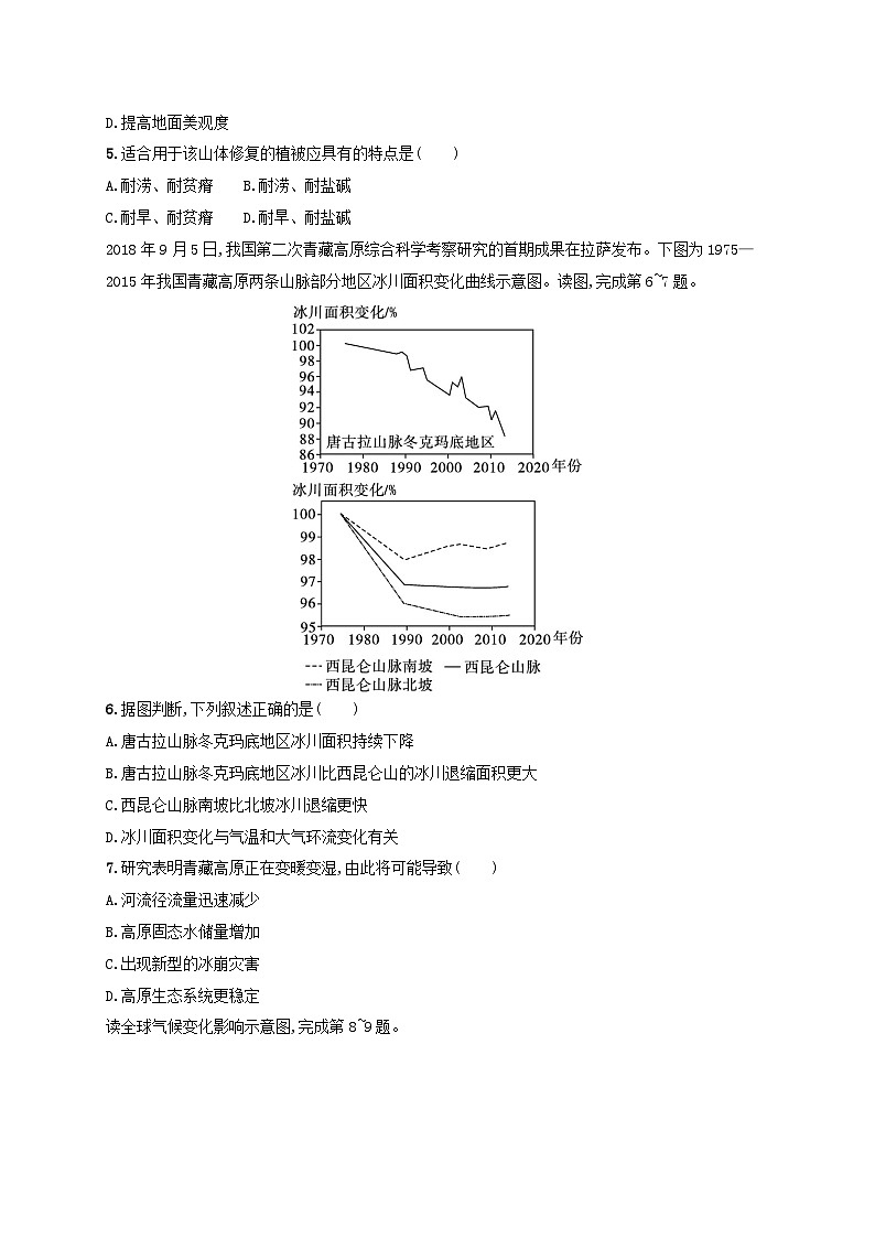 适用于新高考新教材新疆专版2024届高考地理一轮总复习考点规范练44生态保护全球气候变化与国家安全02