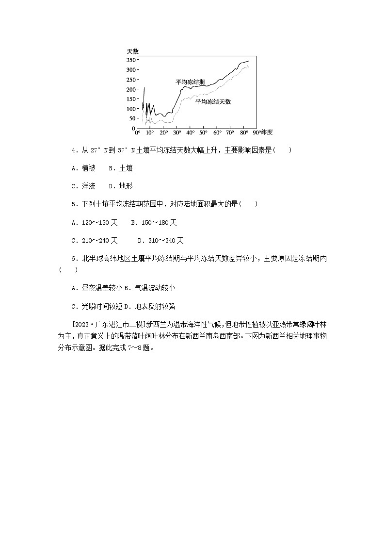 新教材2024高考地理二轮专题复习单元综合提升练5地理环境的整体性与差异性含答案02