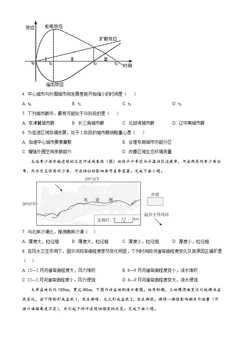 2024届福建省福州第三中学高三第十六次质量检测地理试题(原卷版)第2页