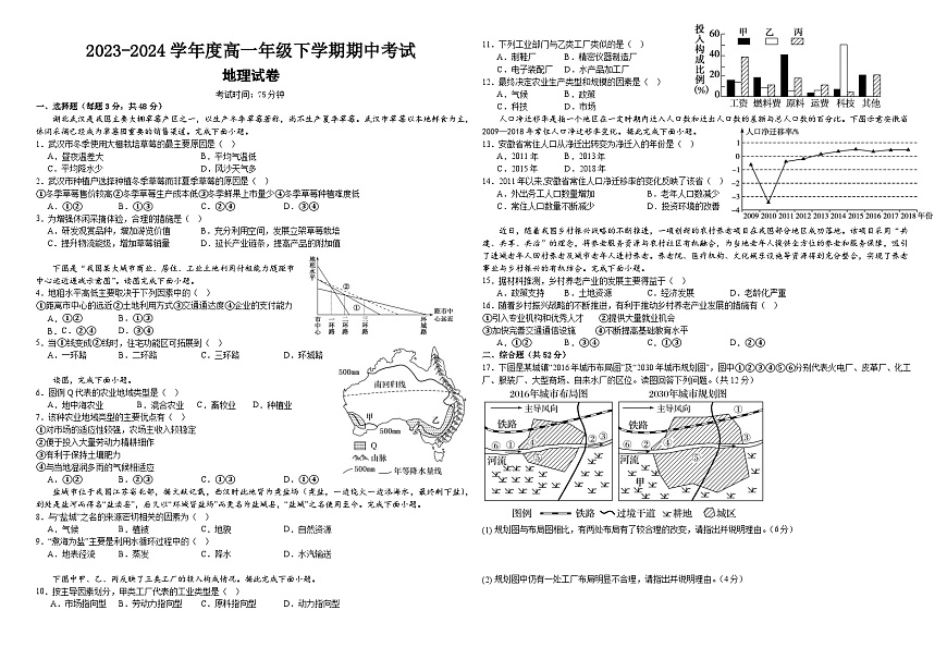 地理試卷第1頁(yè)