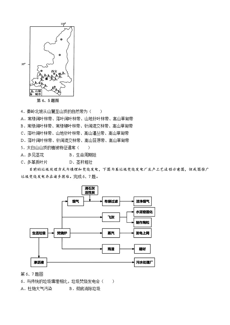 浙江省宁波市2023-2024学年高二下学期期末地理试题02