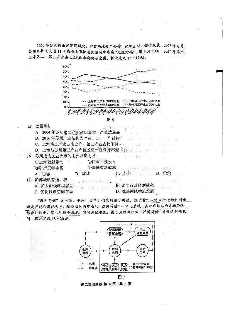 江苏省无锡市2023-2024学年高二下学期期末地理试卷03