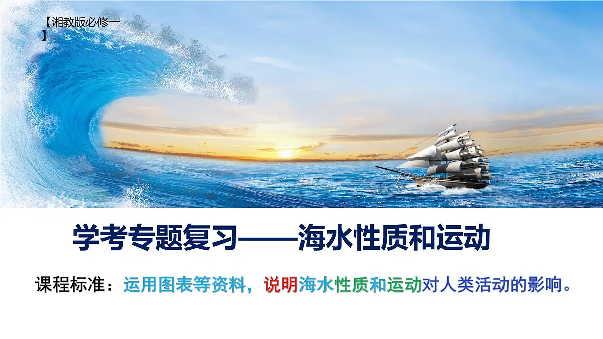 2024年高考地理学考专题复习课-海水性质和运动课件第1页
