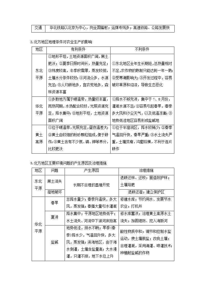 2024届人教新教材高考地理一轮教案第五部分区域地理第二章中国地理第2讲课时86北方地区第3页