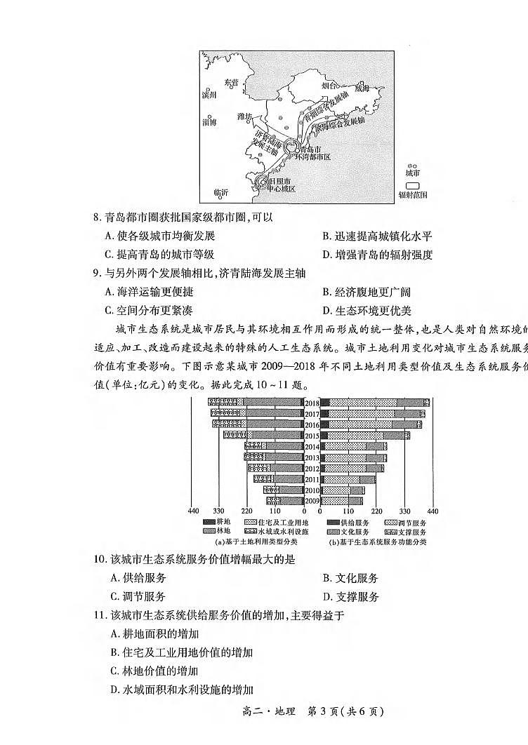 地理丨江西省智慧上进稳派联考2025届高三7月期末调研测试地理试卷及答案03