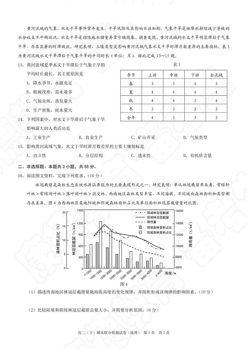 重庆市2023-2024学年高二下学期期末联合检测地理试题第3页