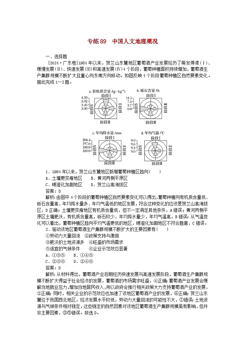 2025版高考地理一轮复习微专题小练习专练89中国人文地理概况第1页
