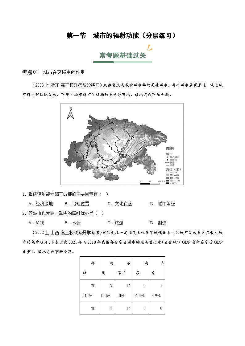 【新课标】3.1《城市的辐射功能》课件+教案+分层练习+学案-人教版地理选择性必修201
