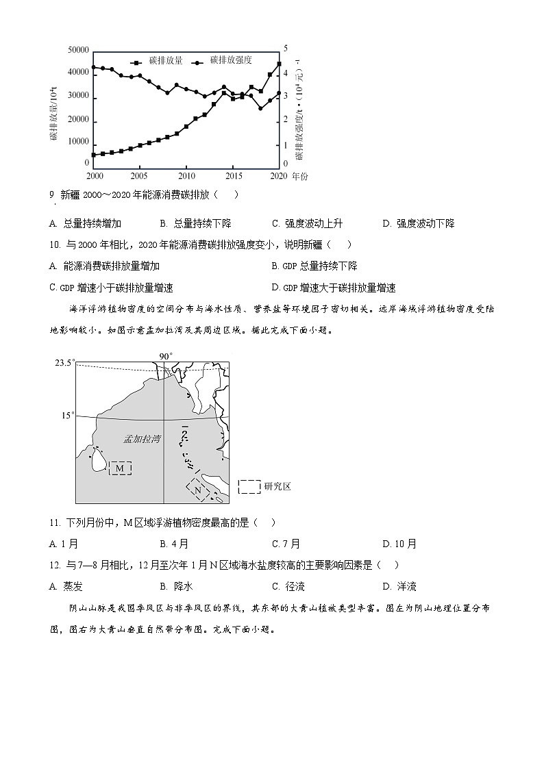 湖南省益阳市安化县两校联考2023-2024学年高二下学期7月期末地理试卷(Word版附解析)03
