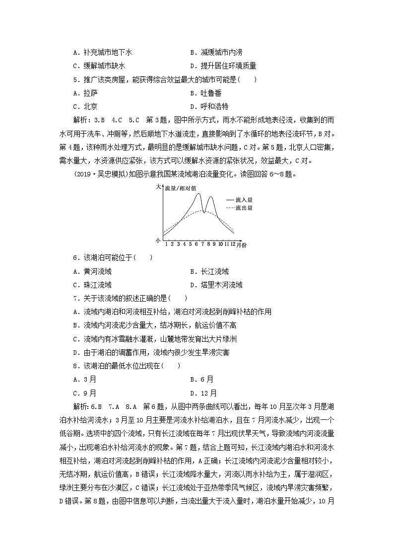 高考地理一轮复习课时跟踪检测十二水圈和水循环含解析鲁教版第2页